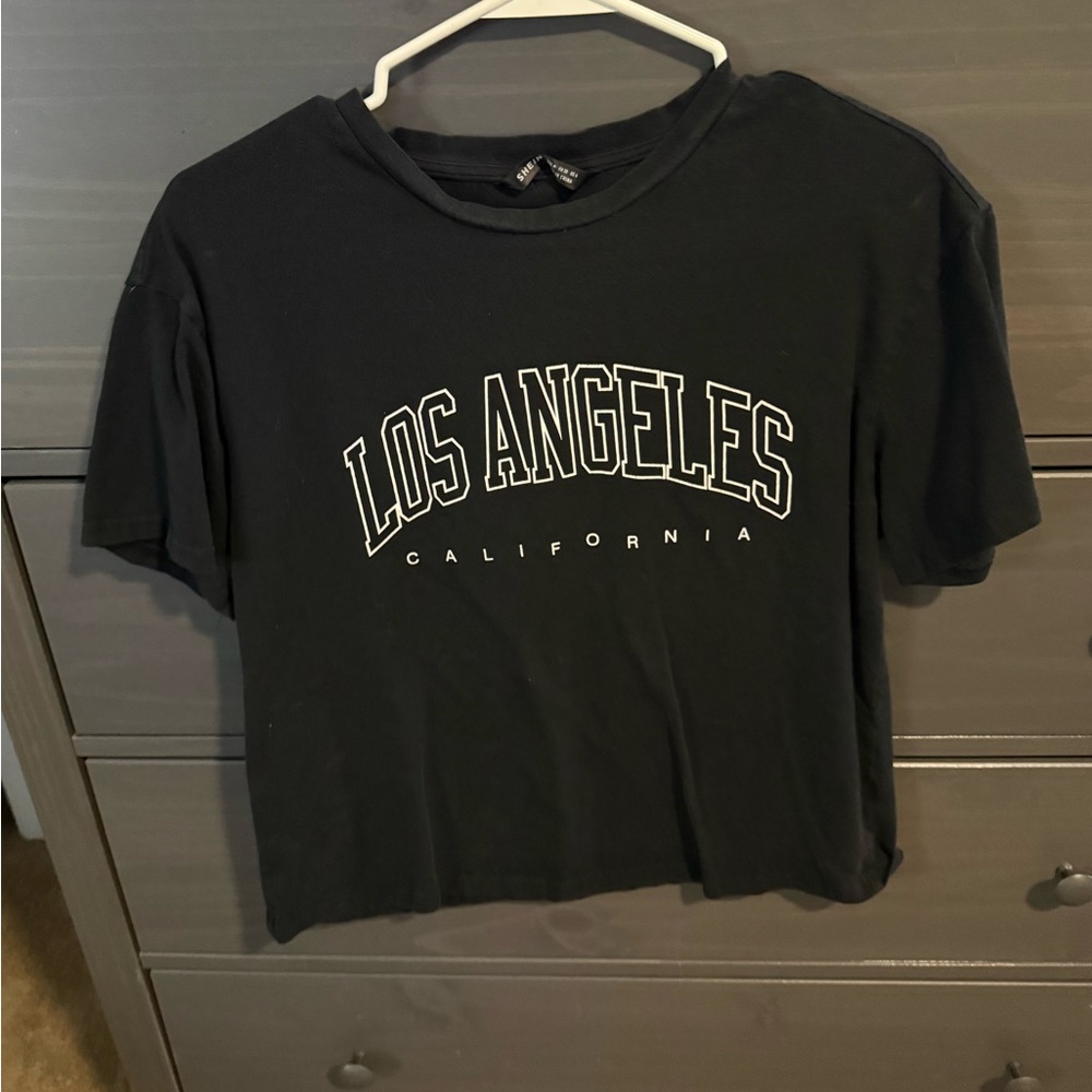SHEIN Black Los Angeles Tee